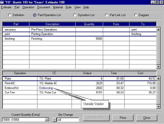 estimating screen shot 1